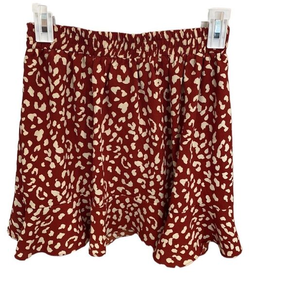 ✨ Polly Red Ruffle Tie-Front Leopard Print Skirt✨ - Picture 4 of 5